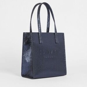 Ted Baker Women's Navy Sparkle Alicon Iconic Shopper Tote Bag Shimmer‎ Glitter